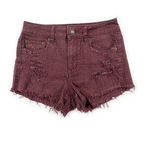 AMERICAN EAGLE Outfitters Stretch distressed purple jean shorts size 4